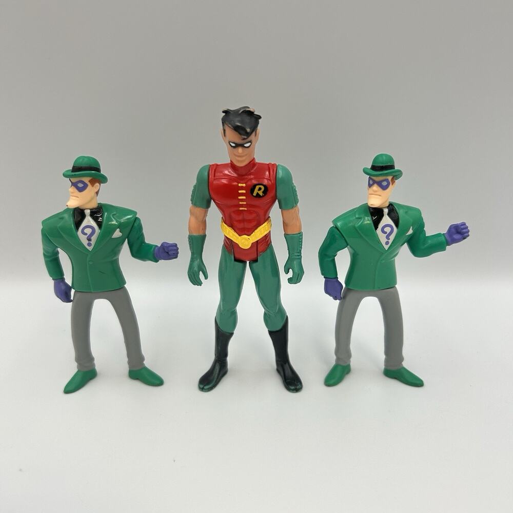 Vintage 1993 Kenner Batman Returns Robin Riddler Action Figures DC Comics Lot